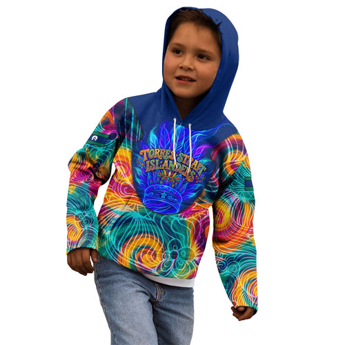 Torres Strait Islanders Sea Turtle Kid Hoodie Indigenous Tribal Peace Art Cultural Headdress Motif