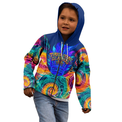 Torres Strait Islanders Sea Turtle Kid Hoodie Indigenous Tribal Peace Art Cultural Headdress Motif