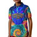 Torres Strait Islanders Sea Turtle Kid Polo Shirt Indigenous Tribal Peace Art Cultural Headdress Motif