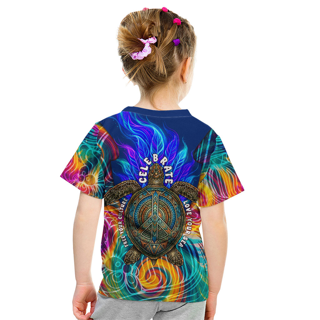 Torres Strait Islanders Sea Turtle Kid T Shirt Indigenous Tribal Peace Art Cultural Headdress Motif