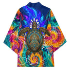 Torres Strait Islanders Sea Turtle Kimono Indigenous Tribal Peace Art Cultural Headdress Motif