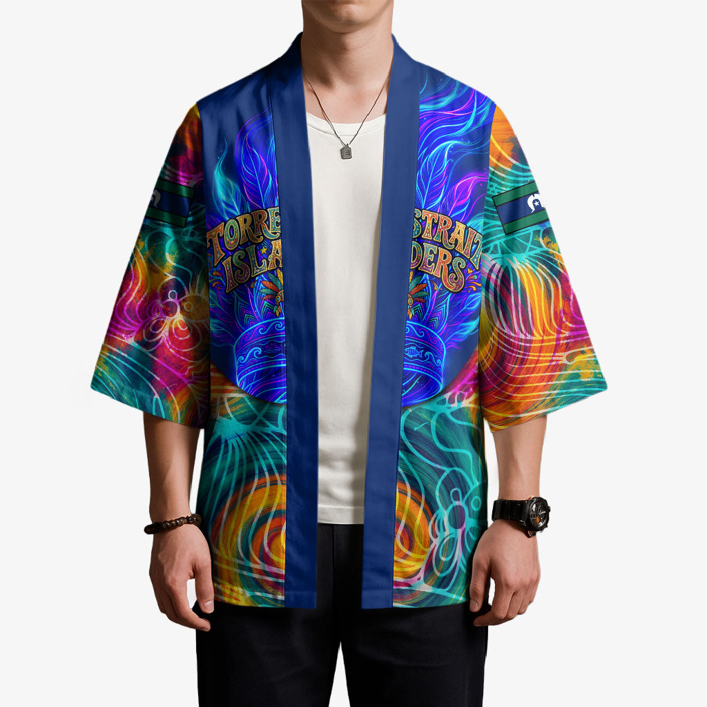 Torres Strait Islanders Sea Turtle Kimono Indigenous Tribal Peace Art Cultural Headdress Motif
