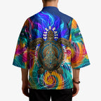 Torres Strait Islanders Sea Turtle Kimono Indigenous Tribal Peace Art Cultural Headdress Motif
