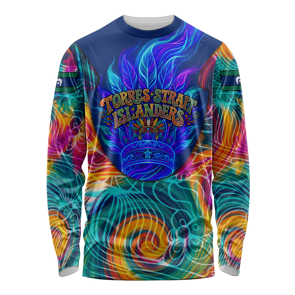 Torres Strait Islanders Sea Turtle Long Sleeve Shirt Indigenous Tribal Peace Art Cultural Headdress Motif