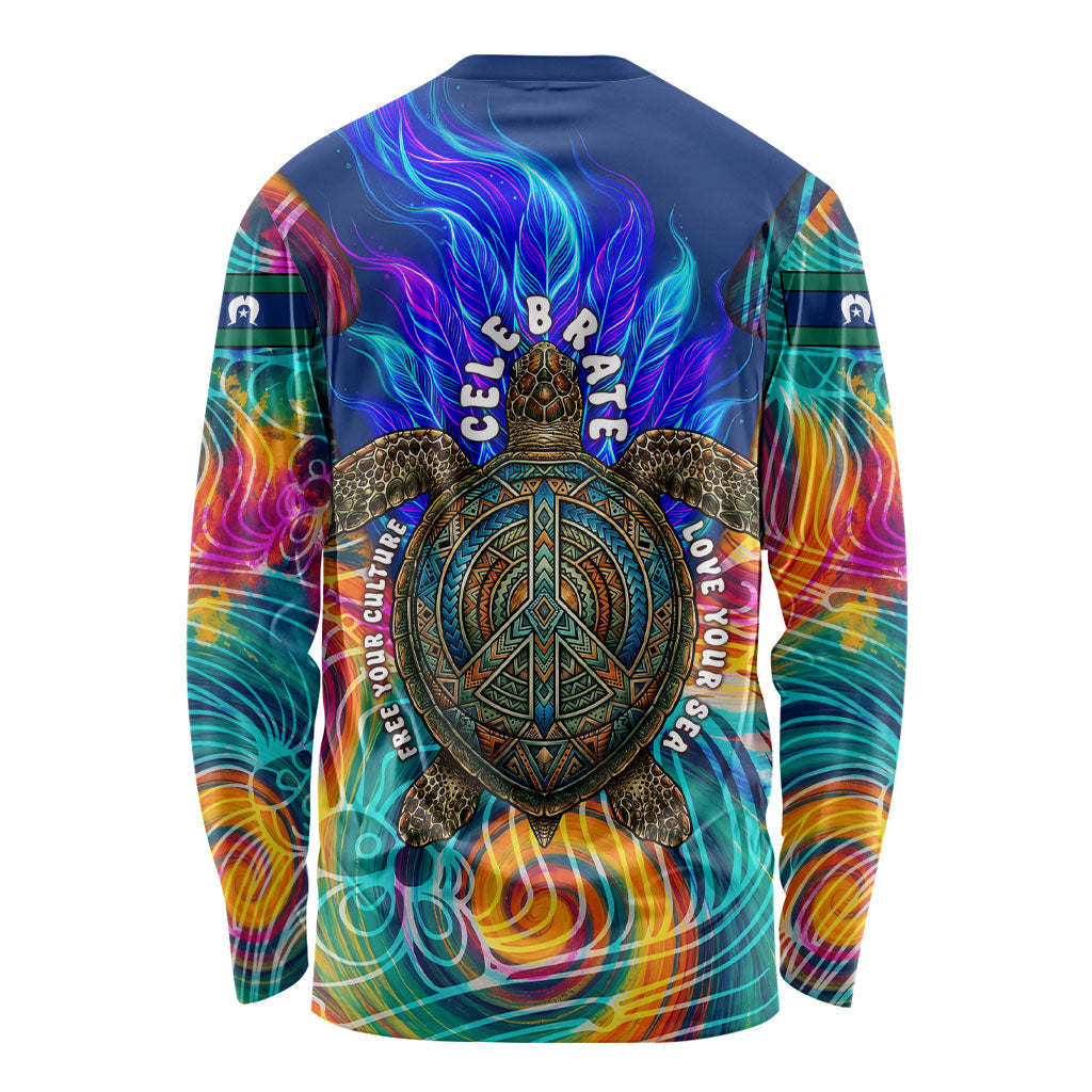 Torres Strait Islanders Sea Turtle Long Sleeve Shirt Indigenous Tribal Peace Art Cultural Headdress Motif