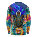 Torres Strait Islanders Sea Turtle Long Sleeve Shirt Indigenous Tribal Peace Art Cultural Headdress Motif