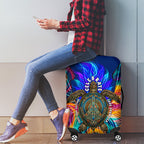 Torres Strait Islanders Sea Turtle Luggage Cover Indigenous Tribal Peace Art Cultural Headdress Motif