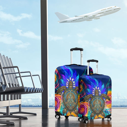 Torres Strait Islanders Sea Turtle Luggage Cover Indigenous Tribal Peace Art Cultural Headdress Motif