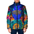 Torres Strait Islanders Sea Turtle Padded Jacket Indigenous Tribal Peace Art Cultural Headdress Motif