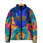 Torres Strait Islanders Sea Turtle Padded Jacket Indigenous Tribal Peace Art Cultural Headdress Motif