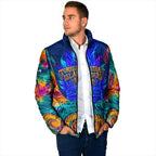 Torres Strait Islanders Sea Turtle Padded Jacket Indigenous Tribal Peace Art Cultural Headdress Motif