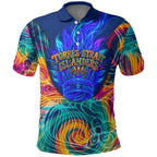 Torres Strait Islanders Sea Turtle Polo Shirt Indigenous Tribal Peace Art Cultural Headdress Motif