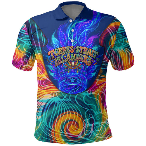 Torres Strait Islanders Sea Turtle Polo Shirt Indigenous Tribal Peace Art Cultural Headdress Motif