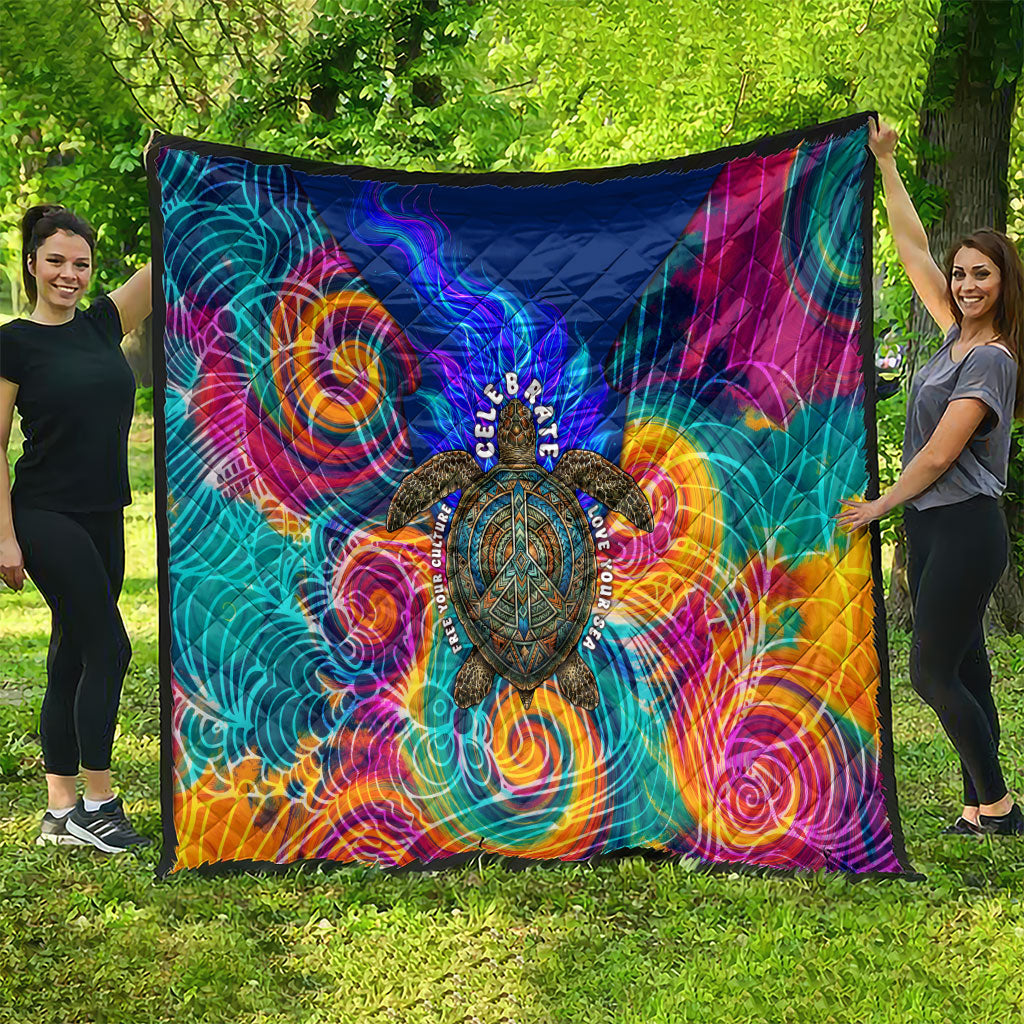 Torres Strait Islanders Sea Turtle Quilt Indigenous Tribal Peace Art Cultural Headdress Motif