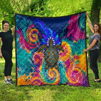 Torres Strait Islanders Sea Turtle Quilt Indigenous Tribal Peace Art Cultural Headdress Motif