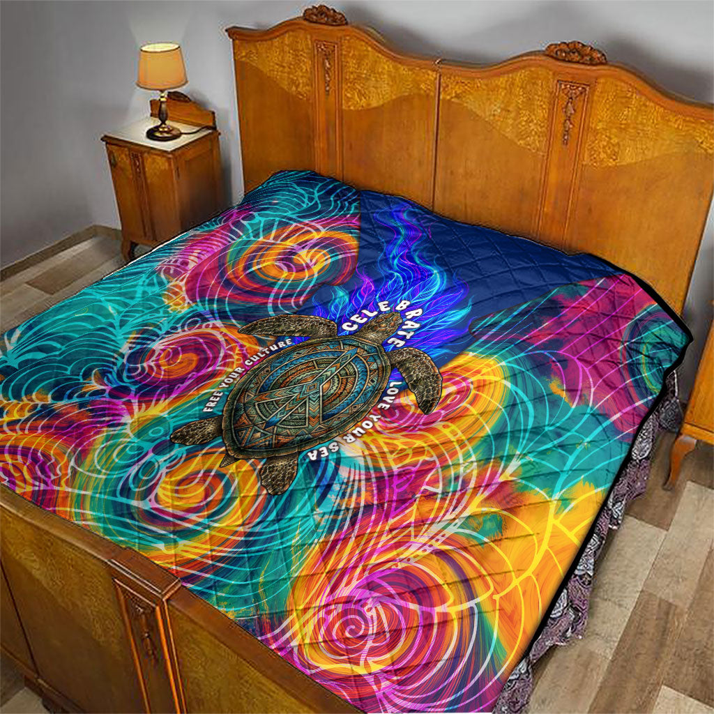 Torres Strait Islanders Sea Turtle Quilt Indigenous Tribal Peace Art Cultural Headdress Motif