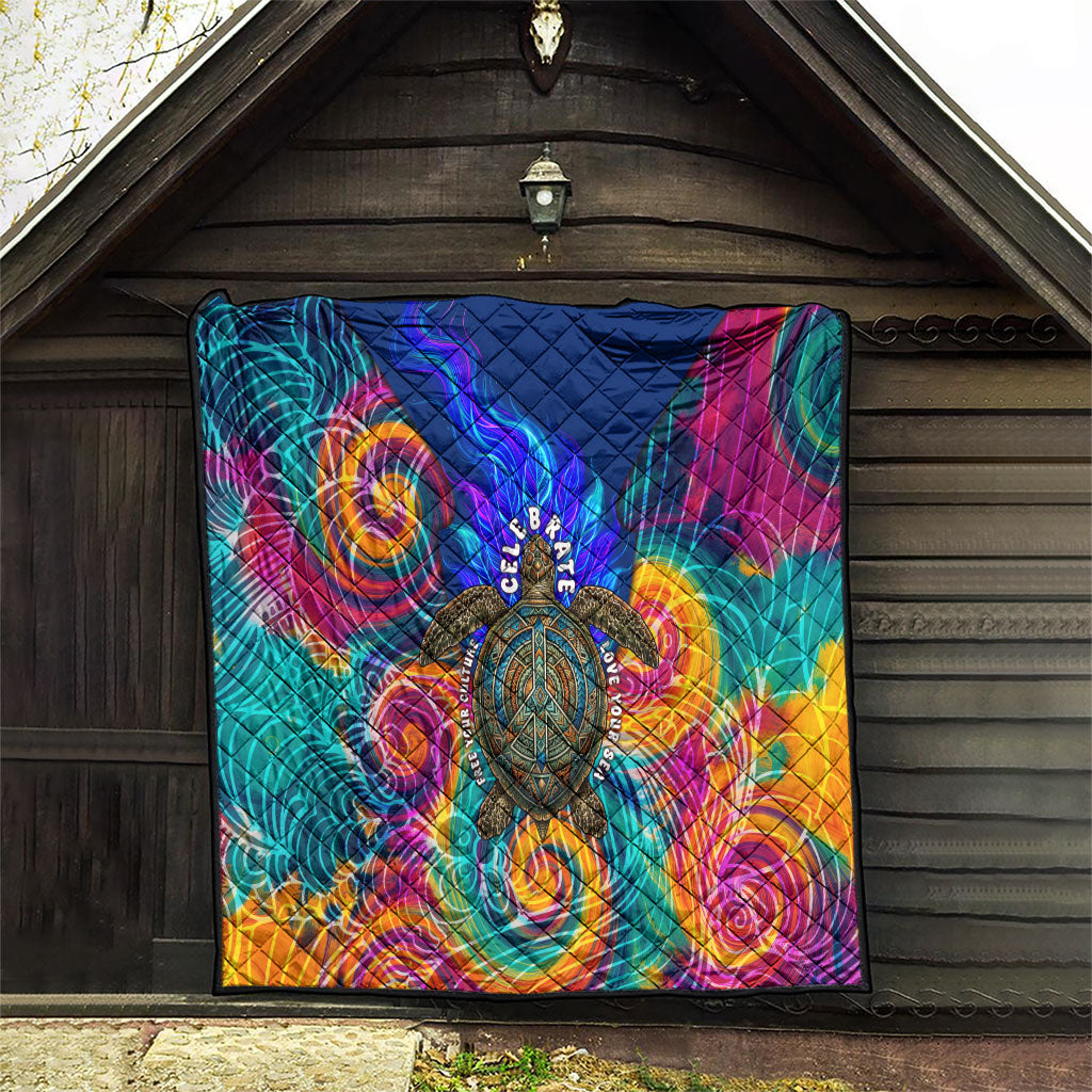Torres Strait Islanders Sea Turtle Quilt Indigenous Tribal Peace Art Cultural Headdress Motif