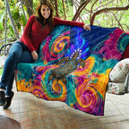Torres Strait Islanders Sea Turtle Quilt Indigenous Tribal Peace Art Cultural Headdress Motif