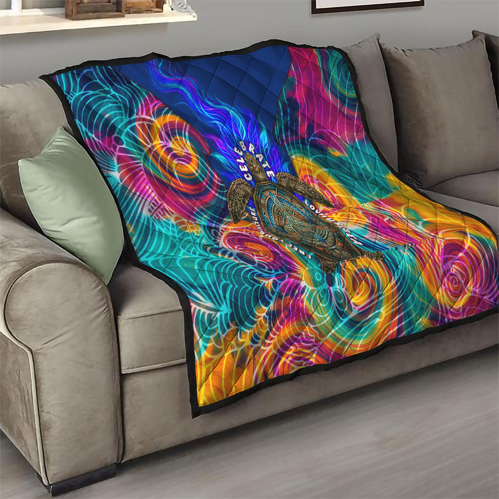 Torres Strait Islanders Sea Turtle Quilt Indigenous Tribal Peace Art Cultural Headdress Motif