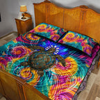 Torres Strait Islanders Sea Turtle Quilt Bed Set Indigenous Tribal Peace Art Cultural Headdress Motif
