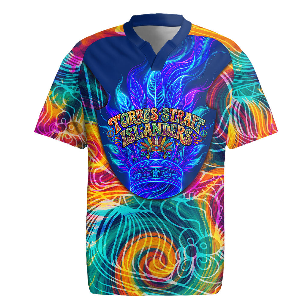 Torres Strait Islanders Sea Turtle Rugby Jersey Indigenous Tribal Peace Art Cultural Headdress Motif