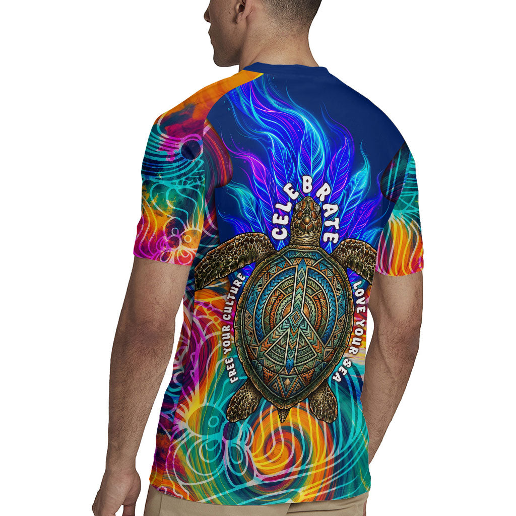 Torres Strait Islanders Sea Turtle Rugby Jersey Indigenous Tribal Peace Art Cultural Headdress Motif