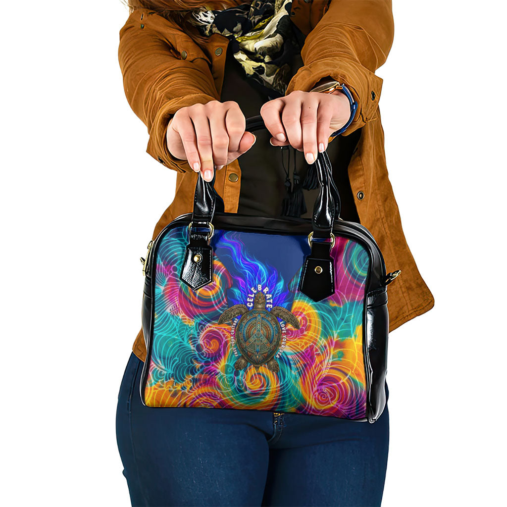 Torres Strait Islanders Sea Turtle Shoulder Handbag Indigenous Tribal Peace Art Cultural Headdress Motif