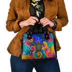 Torres Strait Islanders Sea Turtle Shoulder Handbag Indigenous Tribal Peace Art Cultural Headdress Motif