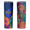 Torres Strait Islanders Sea Turtle Skinny Tumbler Indigenous Tribal Peace Art Cultural Headdress Motif
