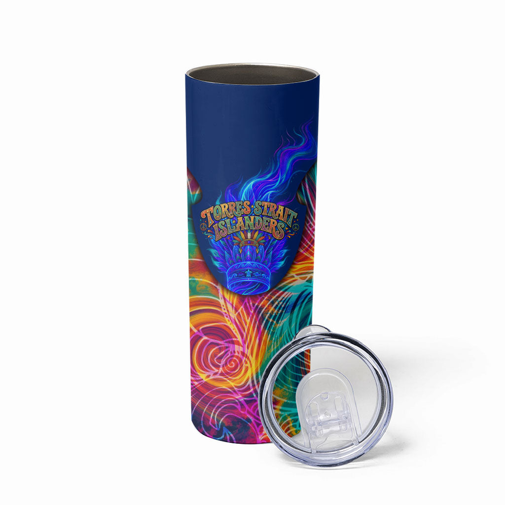 Torres Strait Islanders Sea Turtle Skinny Tumbler Indigenous Tribal Peace Art Cultural Headdress Motif