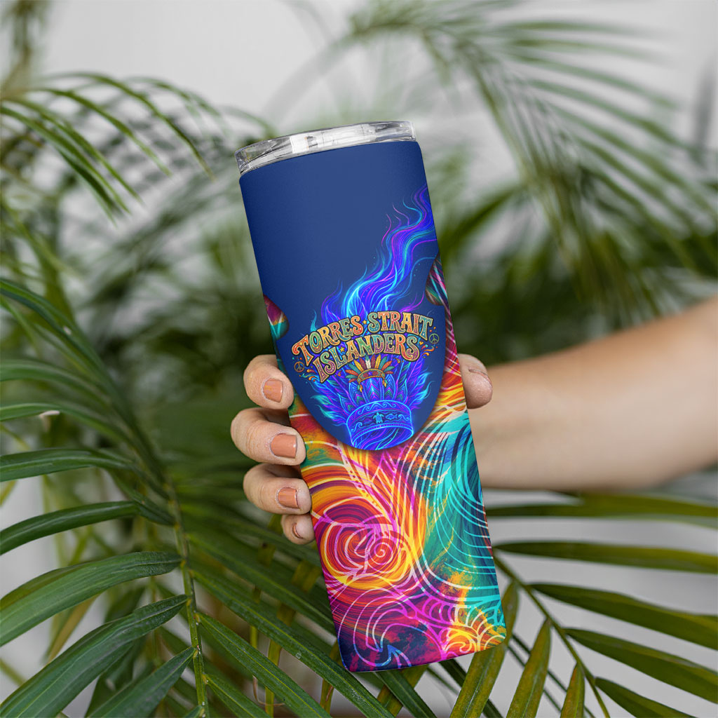 Torres Strait Islanders Sea Turtle Skinny Tumbler Indigenous Tribal Peace Art Cultural Headdress Motif