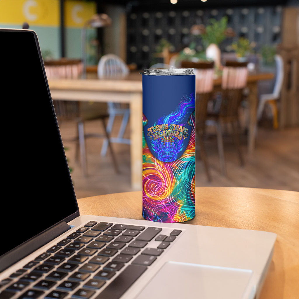 Torres Strait Islanders Sea Turtle Skinny Tumbler Indigenous Tribal Peace Art Cultural Headdress Motif