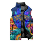 Torres Strait Islanders Sea Turtle Sleeveless Puffer Jacket Indigenous Tribal Peace Art Cultural Headdress Motif