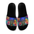 Torres Strait Islanders Sea Turtle Slide Sandals Indigenous Tribal Peace Art Cultural Headdress Motif