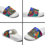 Torres Strait Islanders Sea Turtle Slide Sandals Indigenous Tribal Peace Art Cultural Headdress Motif