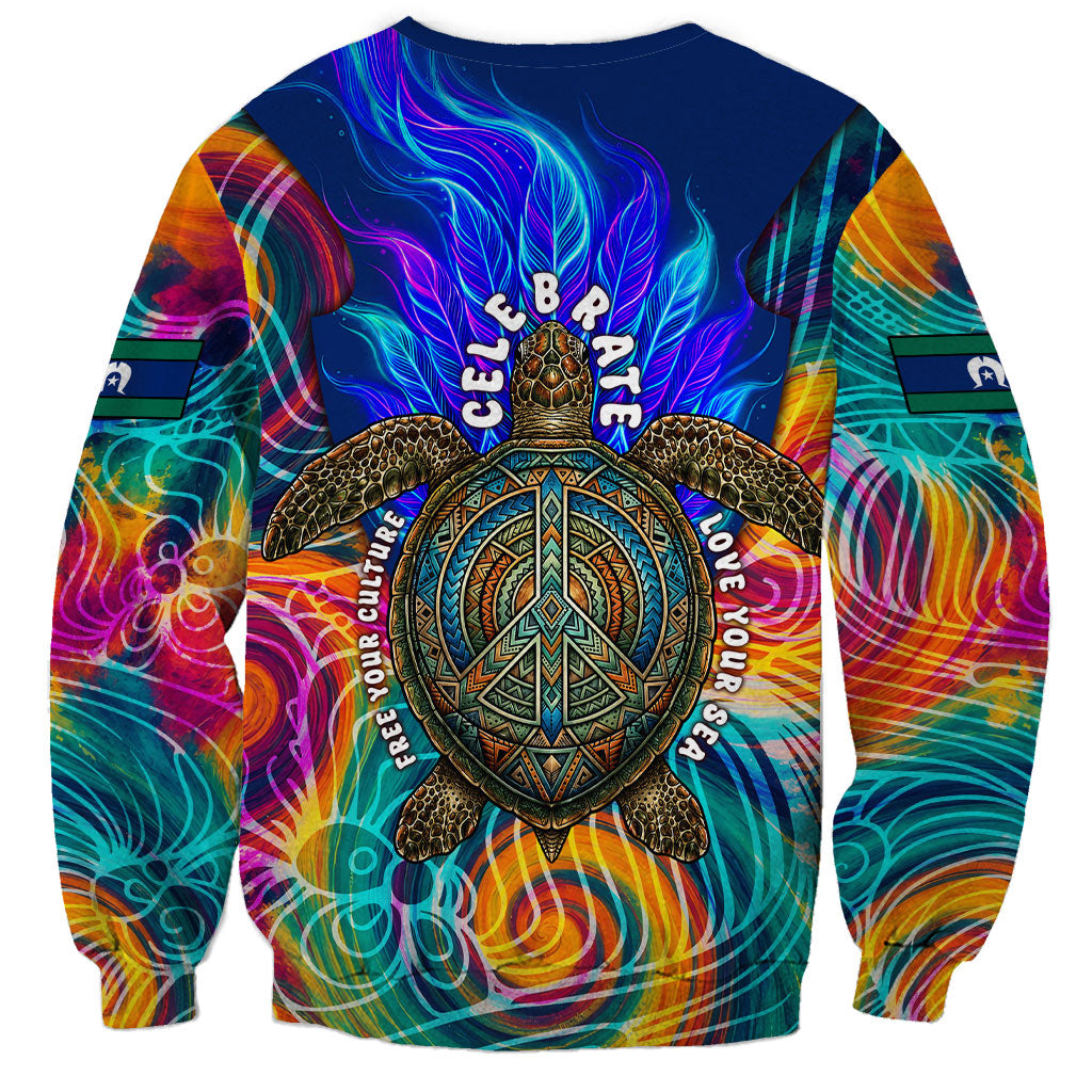 Torres Strait Islanders Sea Turtle Sweatshirt Indigenous Tribal Peace Art Cultural Headdress Motif