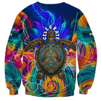 Torres Strait Islanders Sea Turtle Sweatshirt Indigenous Tribal Peace Art Cultural Headdress Motif