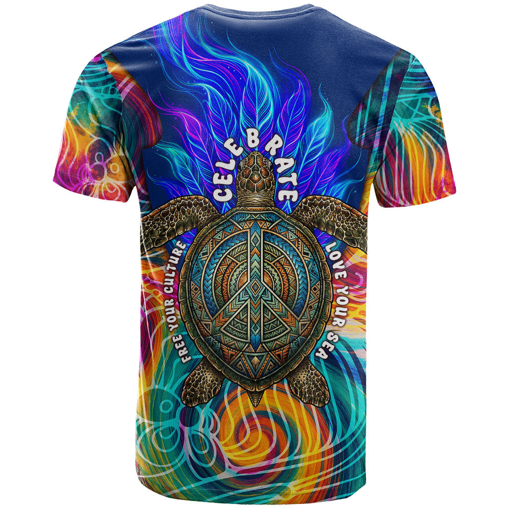 Torres Strait Islanders Sea Turtle T Shirt Indigenous Tribal Peace Art Cultural Headdress Motif