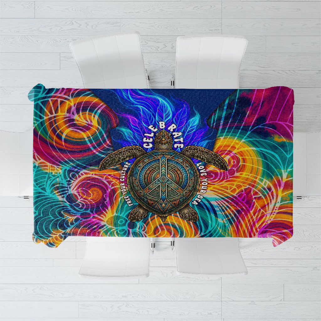 Torres Strait Islanders Sea Turtle Tablecloth Indigenous Tribal Peace Art Cultural Headdress Motif