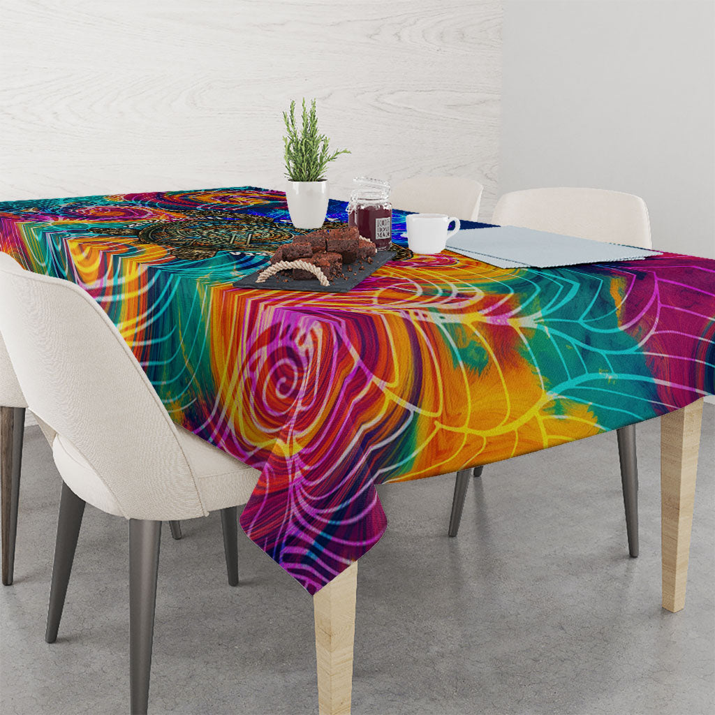 Torres Strait Islanders Sea Turtle Tablecloth Indigenous Tribal Peace Art Cultural Headdress Motif