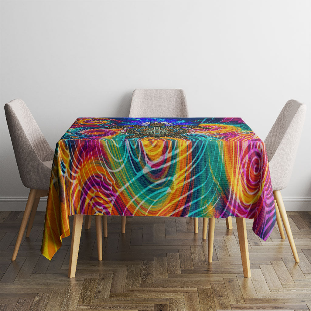Torres Strait Islanders Sea Turtle Tablecloth Indigenous Tribal Peace Art Cultural Headdress Motif