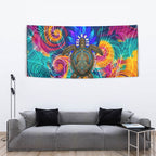Torres Strait Islanders Sea Turtle Tapestry Indigenous Tribal Peace Art Cultural Headdress Motif