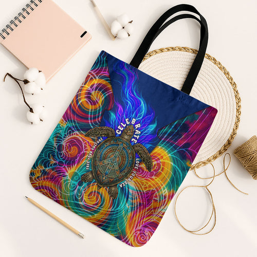 Torres Strait Islanders Sea Turtle Tote Bag Indigenous Tribal Peace Art Cultural Headdress Motif