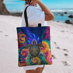 Torres Strait Islanders Sea Turtle Tote Bag Indigenous Tribal Peace Art Cultural Headdress Motif