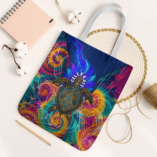 Torres Strait Islanders Sea Turtle Tote Bag Indigenous Tribal Peace Art Cultural Headdress Motif