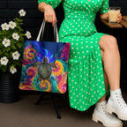 Torres Strait Islanders Sea Turtle Tote Bag Indigenous Tribal Peace Art Cultural Headdress Motif