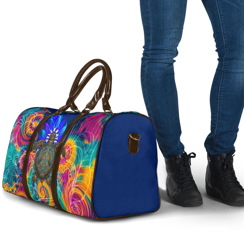 Torres Strait Islanders Sea Turtle Travel Bag Indigenous Tribal Peace Art Cultural Headdress Motif