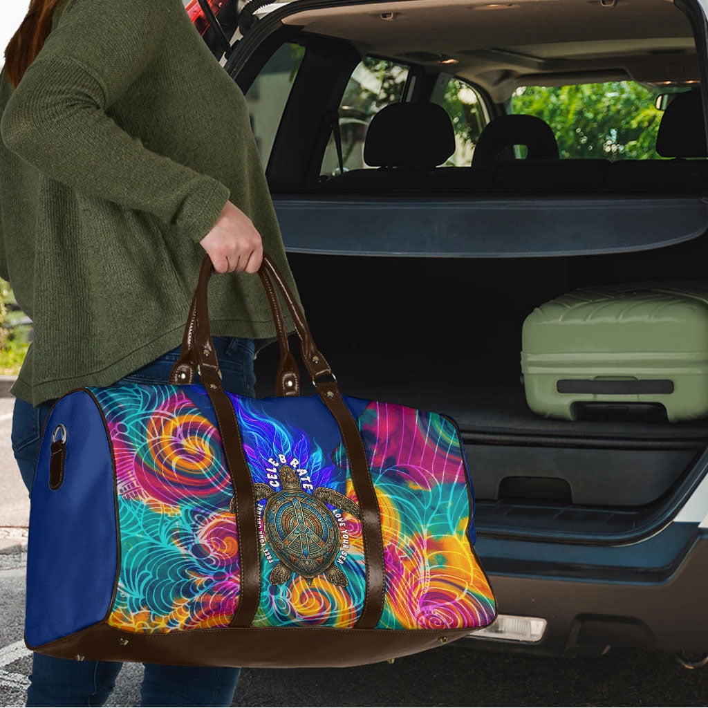 Torres Strait Islanders Sea Turtle Travel Bag Indigenous Tribal Peace Art Cultural Headdress Motif