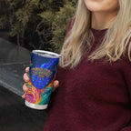 Torres Strait Islanders Sea Turtle Tumbler Cup Indigenous Tribal Peace Art Cultural Headdress Motif