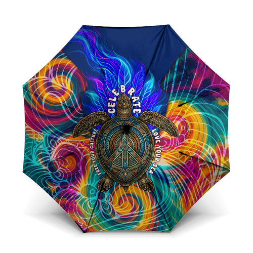 Torres Strait Islanders Sea Turtle Umbrella Indigenous Tribal Peace Art Cultural Headdress Motif